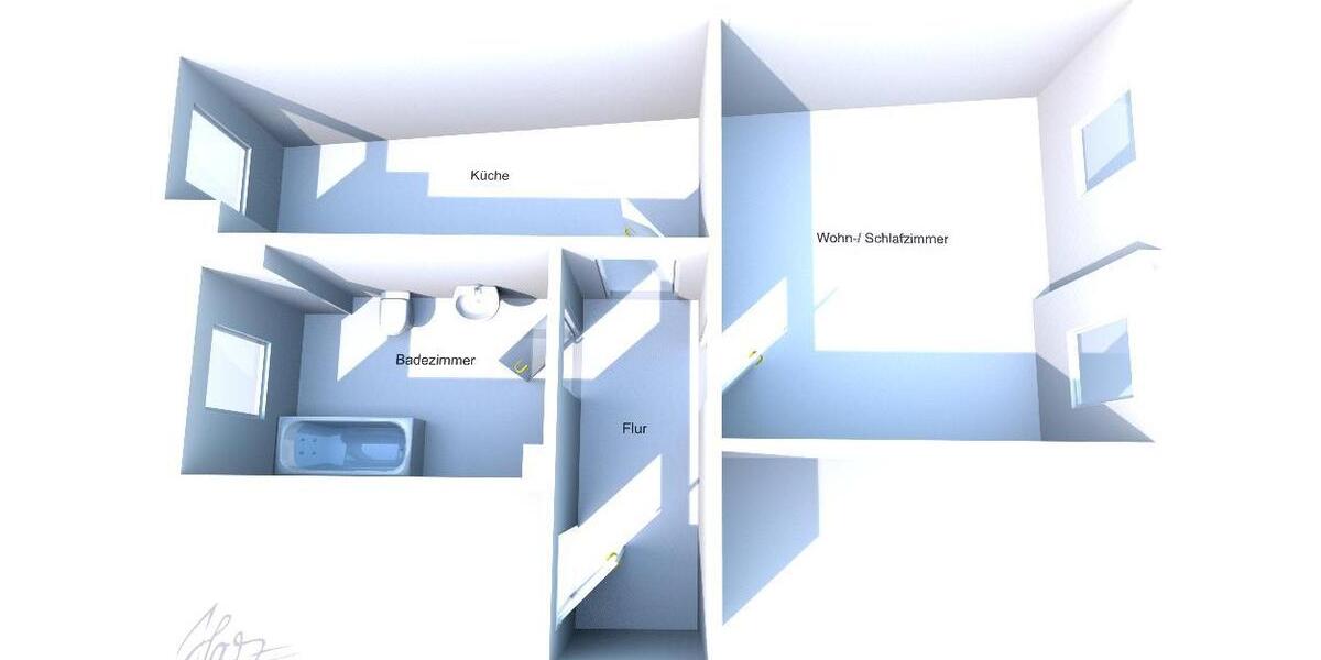 Etagenwohnung Riesa - 1 Zimmer, 45 m&sup2;, 280&euro; | Angebot:26400672