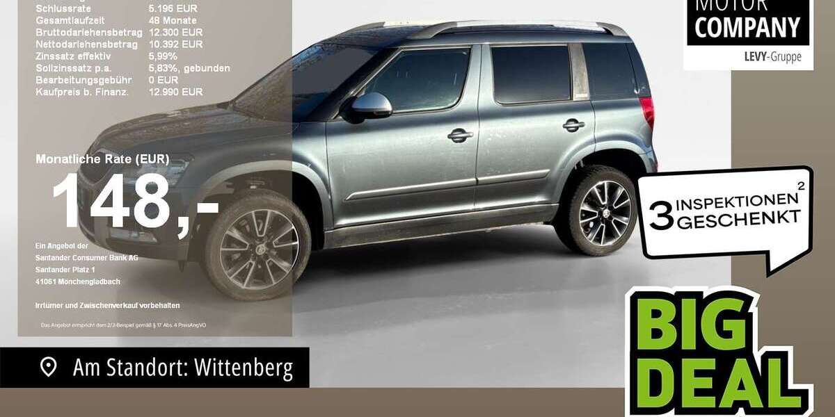 Skoda Yeti 105.000 km 12.990 &euro; Wittenberg Lutherstadt 06886