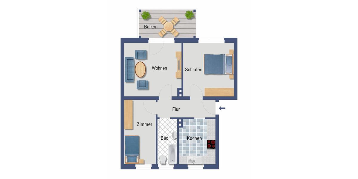 Erdgeschoßwohnung Nörten-Hardenberg Hardenberg - 3 Zimmer, 60 m&sup2;, 560&euro; | Angebot:26252463