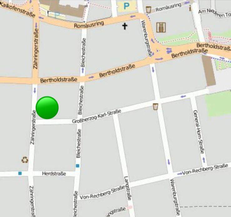 Stellplatz in Toplage: Großherzog-Karl-Straße Zähringerstraße