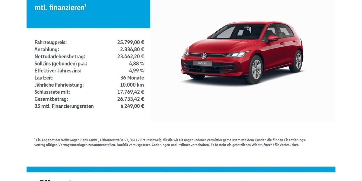 VW Golf 29.694 km 25.799 &euro; Leinefelde-Worbis/DE 37327