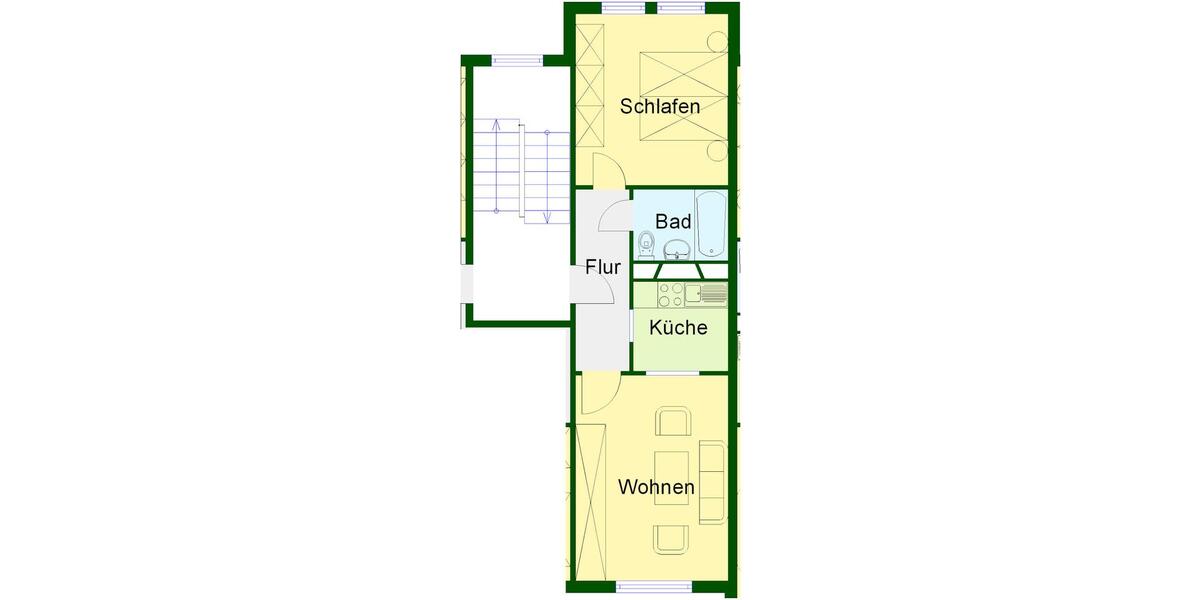 Erdgeschoßwohnung Wernigerode - 2 Zimmer, 43 m&sup2;, 312&euro; | Angebot:25974527