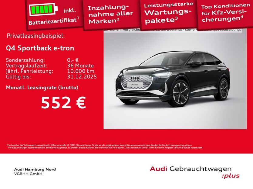 Audi Q4 e-tron 9.830 km 57.350 € Hamburg 22419
