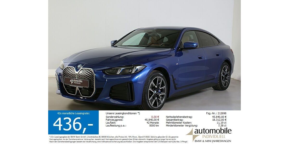 BMW i4 21.900 km 45.829 &euro; Paderborn 33100