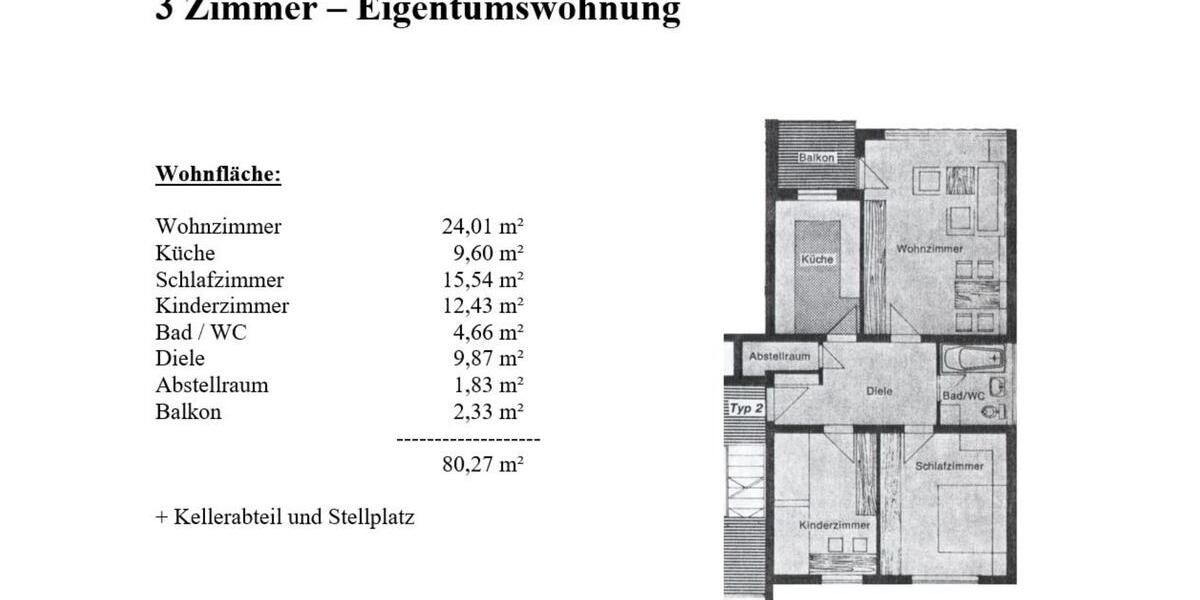 Hochparterre Pilsting - 3 Zimmer, 80 m&sup2;, 683&euro; | Angebot:25374319