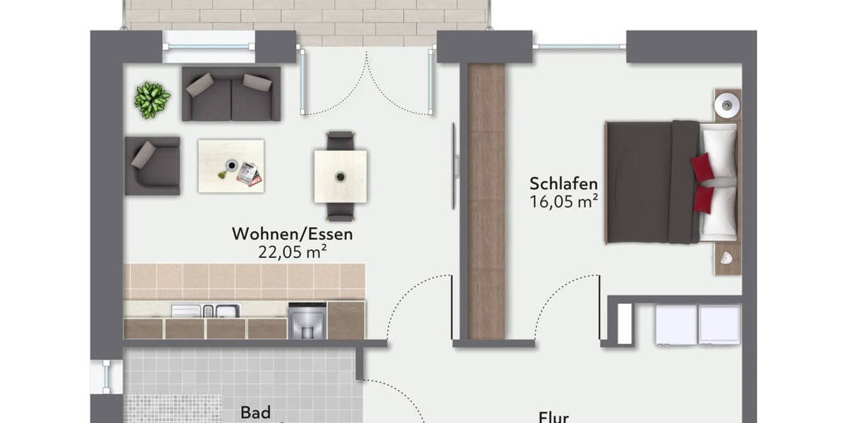 Etagenwohnung Achim - 2 Zimmer, 66 m&sup2;, 280.000&euro; | Angebot:25661305