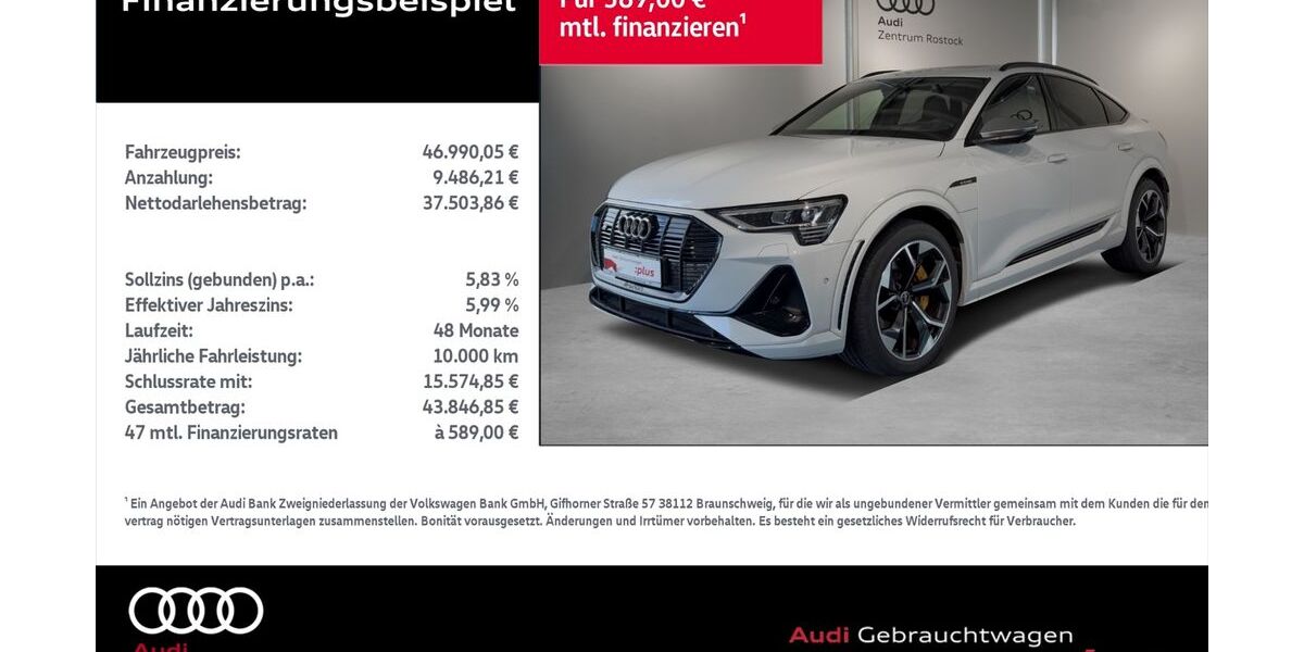 Audi e-tron 24.200 km 46.990 &euro; Rostock 18059