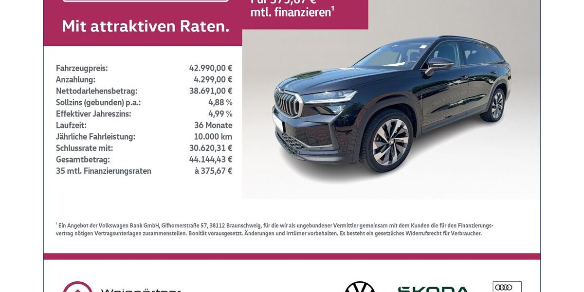 Skoda Kodiaq 22.200 km 42.990 &euro; Miesbach 83714