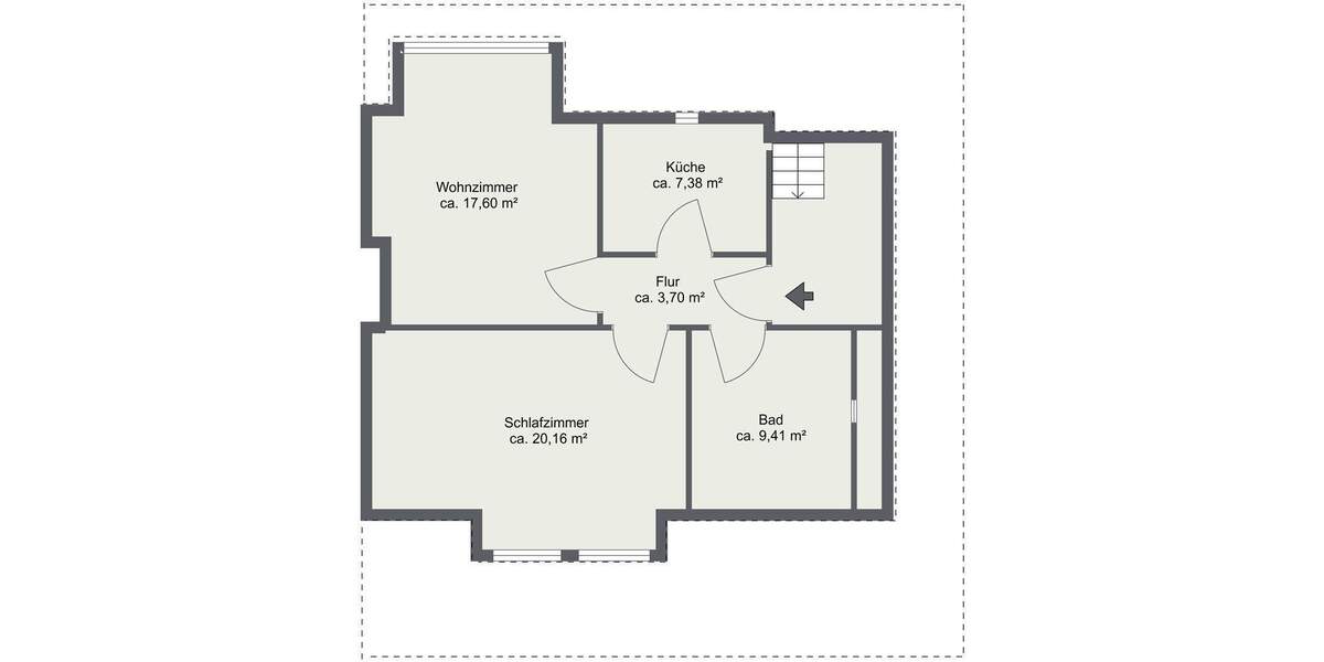 Etagenwohnung Hude - 2 Zimmer, 58 m&sup2;, 500&euro; | Angebot:25246645