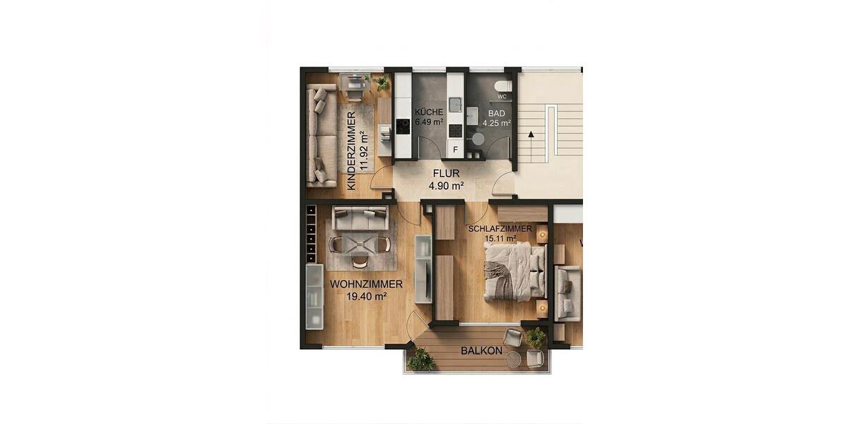Etagenwohnung Lemgo - 3 Zimmer, 63 m&sup2;, 184.000&euro; | Angebot:26351308