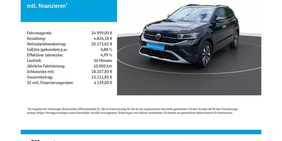 VW T-Cross 7.200 km 24.999 &euro; Mühlhausen/Thüringen 99974