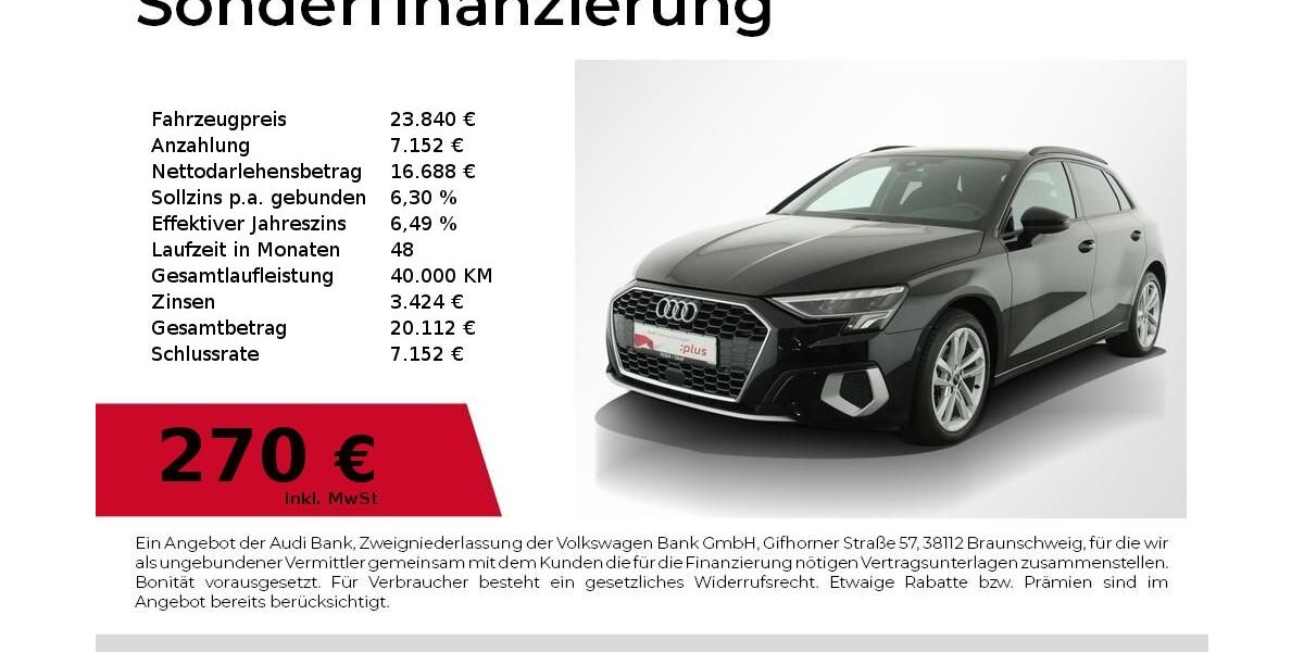 Audi A3 77.000 km 23.840 &euro; Nürnberg 90411