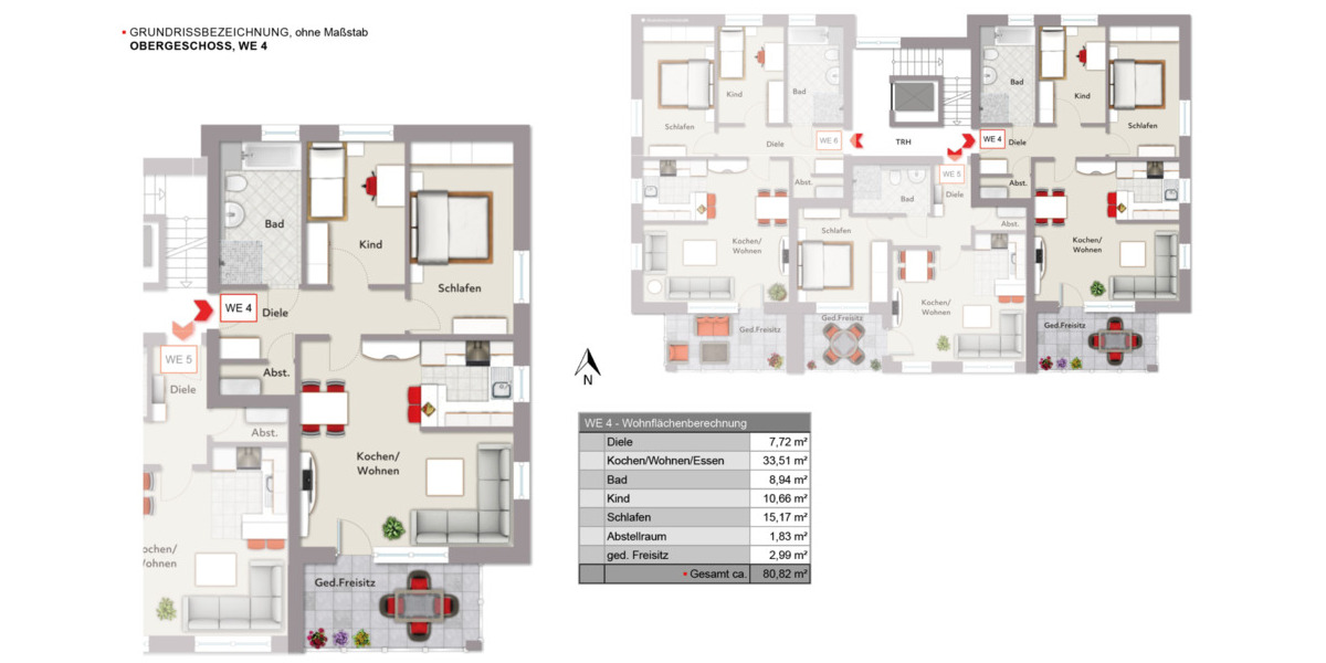 Etagenwohnung Schloß Holte-Stukenbrock Schloß Holte - 3 Zimmer, 80 m&sup2;, 334.300&euro; | Angebot:23886641