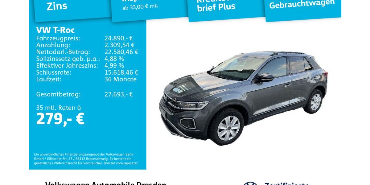 VW T-Roc 51.268 km 24.890 &euro; Dresden 01169