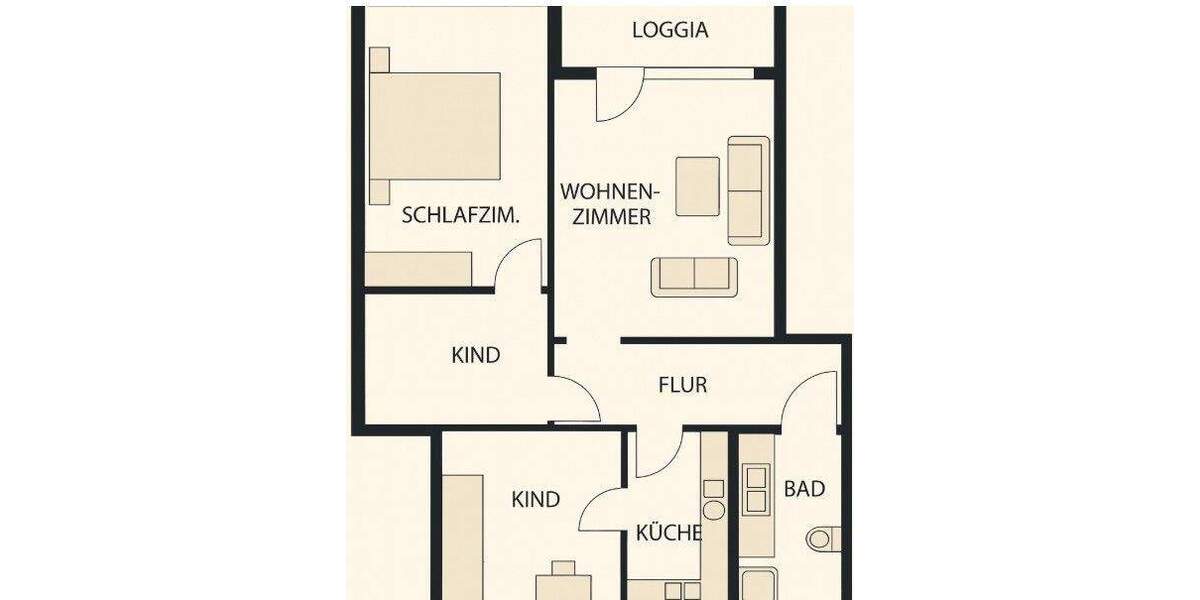 Etagenwohnung Waldkraiburg - 4 Zimmer, 80 m&sup2;, 240.000&euro; | Angebot:25606474