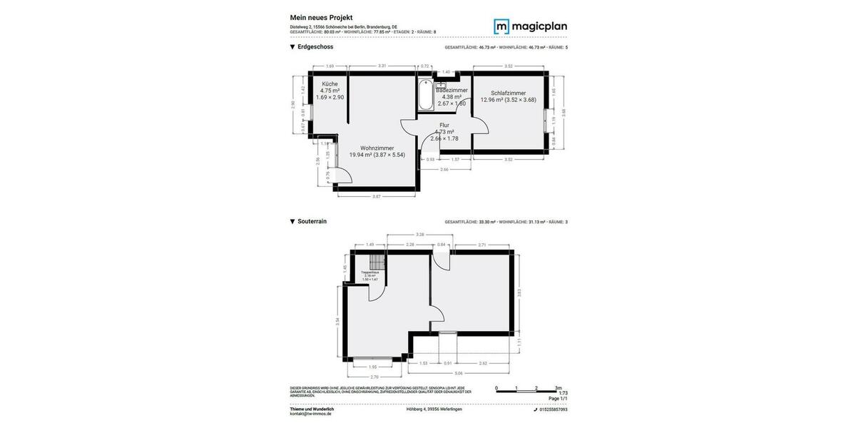 Etagenwohnung Schöneiche bei Berlin - 4 Zimmer, 83 m&sup2;, 1.328&euro; | Angebot:24980319