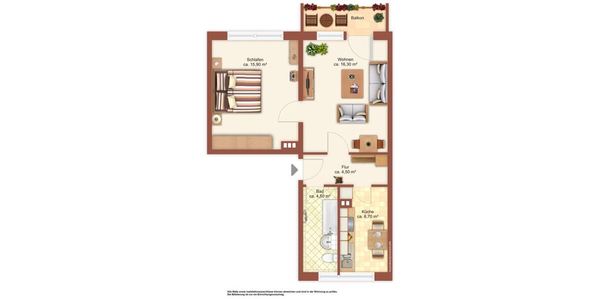 Etagenwohnung Löbau - 2 Zimmer, 48 m&sup2;, 271&euro; | Angebot:26367405