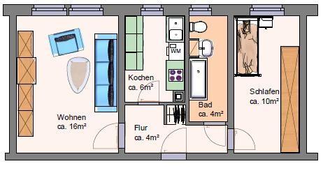 Etagenwohnung Meuselwitz - 2 Zimmer, 40 m&sup2;, 250&euro; | Angebot:24710996