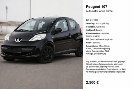 Peugeot 107 115.000 km 2.500 &euro; Sinzig 53489