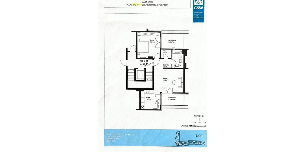 Einfamilienhaus Erfurt Johannesplatz - 2 Zimmer, 78 m&sup2;, 825&euro; | Angebot:26234039