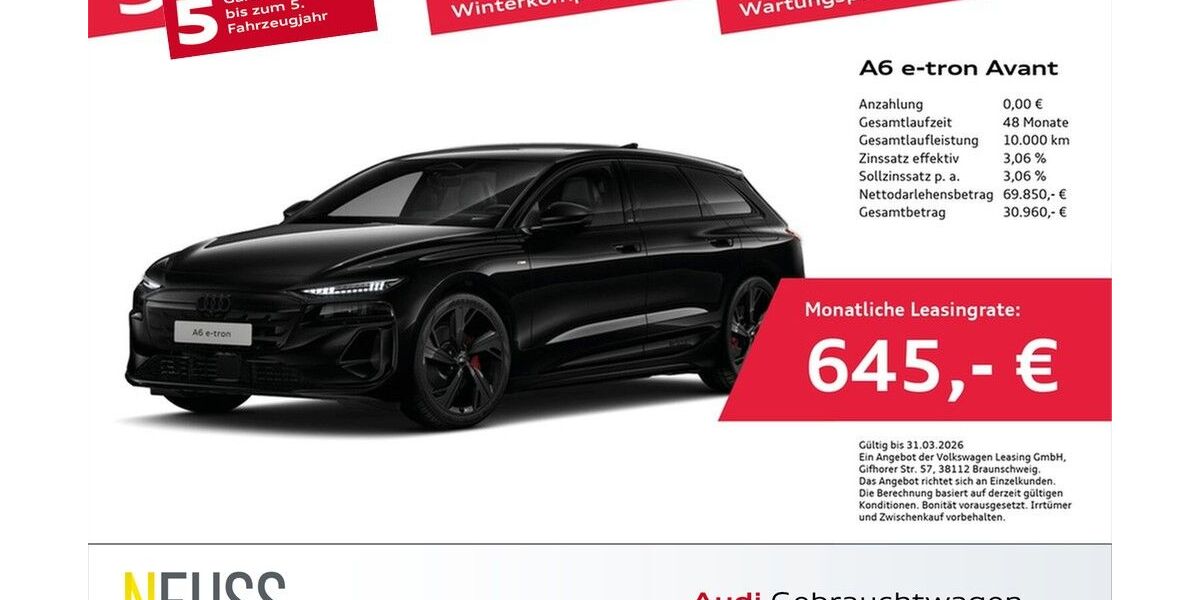 Audi A6 e-tron 17.487 km 69.850 &euro; Pfarrkirchen 84347