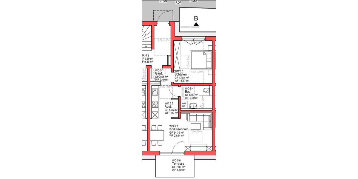 Erdgeschoßwohnung Cham - 2 Zimmer, 50 m&sup2;, 600&euro; | Angebot:26507631