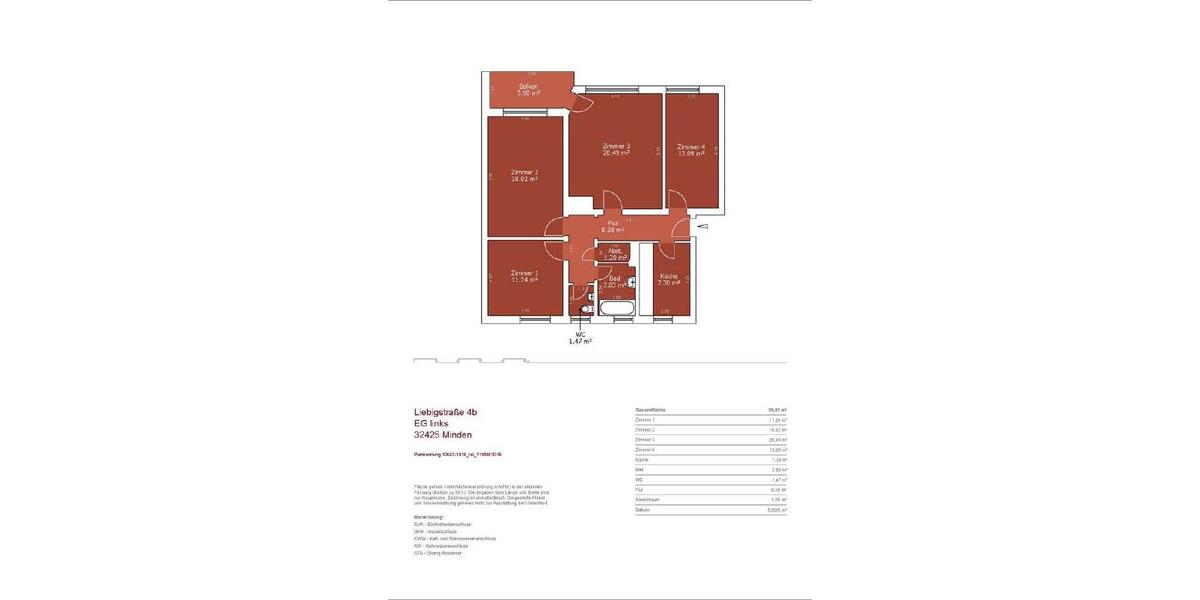 Etagenwohnung Minden Kuhlenkamp - 2 Zimmer, 42 m&sup2;, 499&euro; | Angebot:26170273