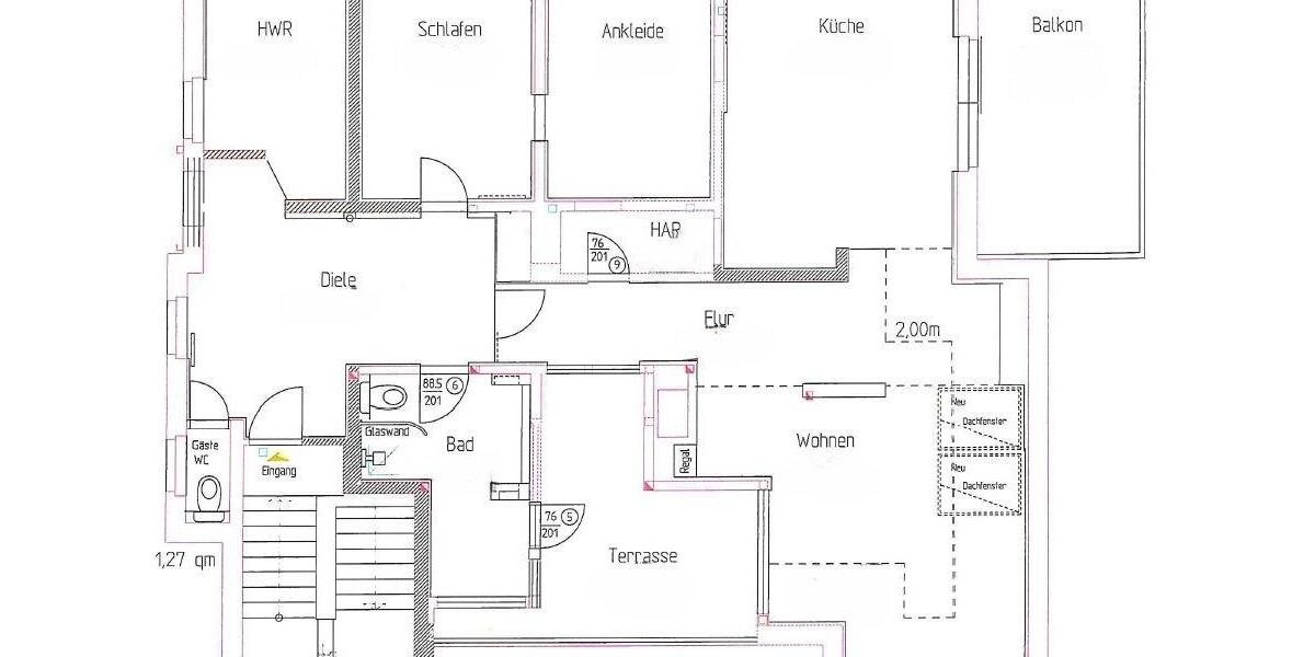 Dachgeschoßwohnung Zwickau - 2 Zimmer, 152 m&sup2;, 1.050&euro; | Angebot:26479906