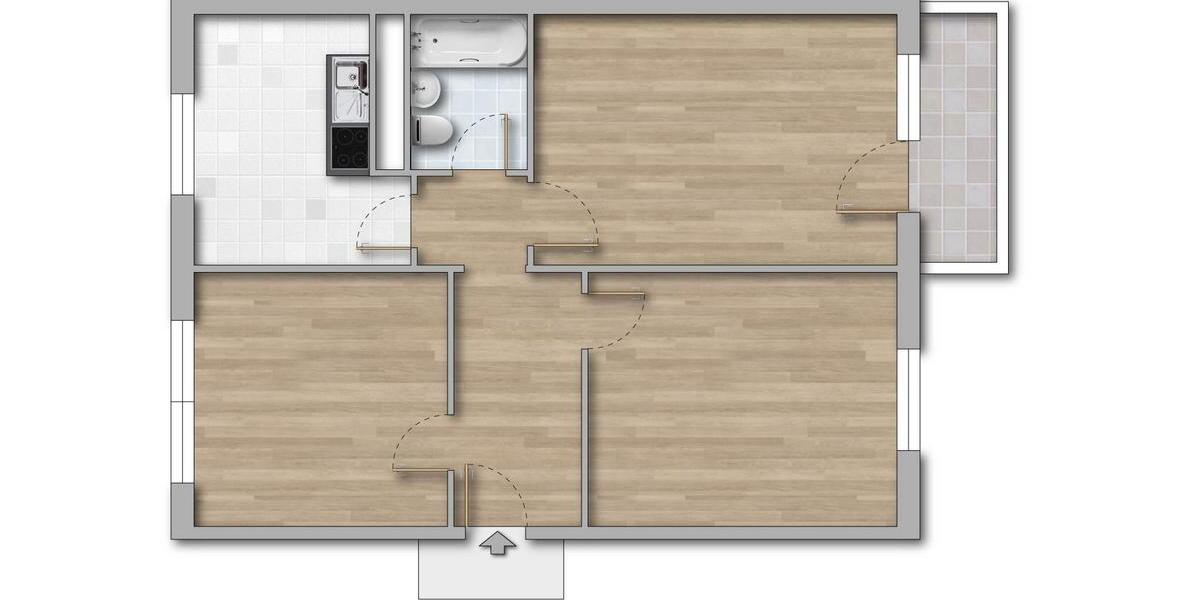 Erdgeschoßwohnung Kolkwitz - 3 Zimmer, 65 m&sup2;, 350&euro; | Angebot:26477948