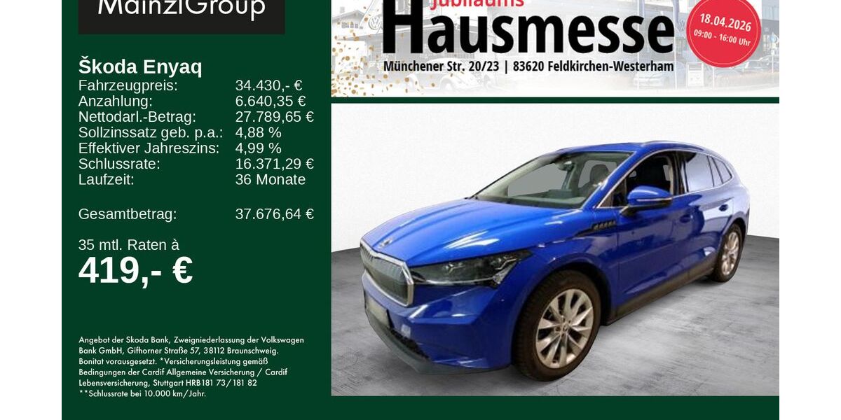 Skoda Enyaq 57.400 km 34.430 &euro; Feldkirchen/Westerham 83620
