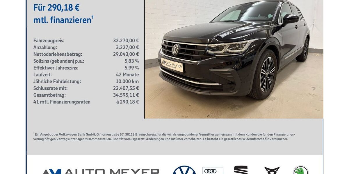 VW Tiguan 43.225 km 32.270 &euro; Reichenberg 97234