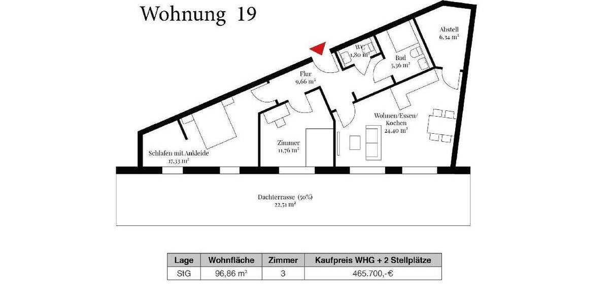 Etagenwohnung Horneburg - 3 Zimmer, 96 m&sup2;, 484.300&euro; | Angebot:25689046