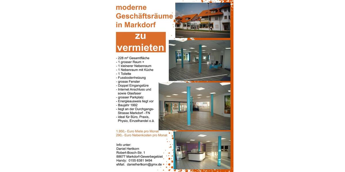 Gewerbeobjekt Markdorf - 1.950&euro; | Angebot:24714708