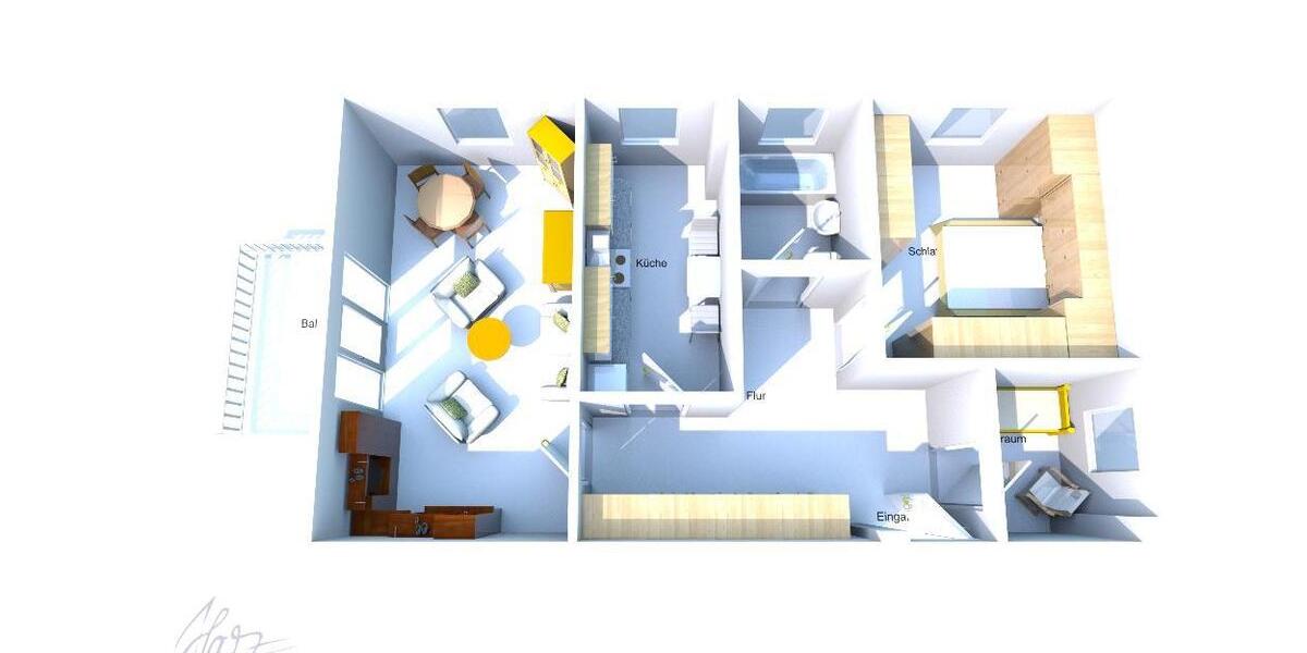 Etagenwohnung Riesa Neuweida - 2.5 Zimmer, 60 m&sup2;, 395&euro; | Angebot:26400674