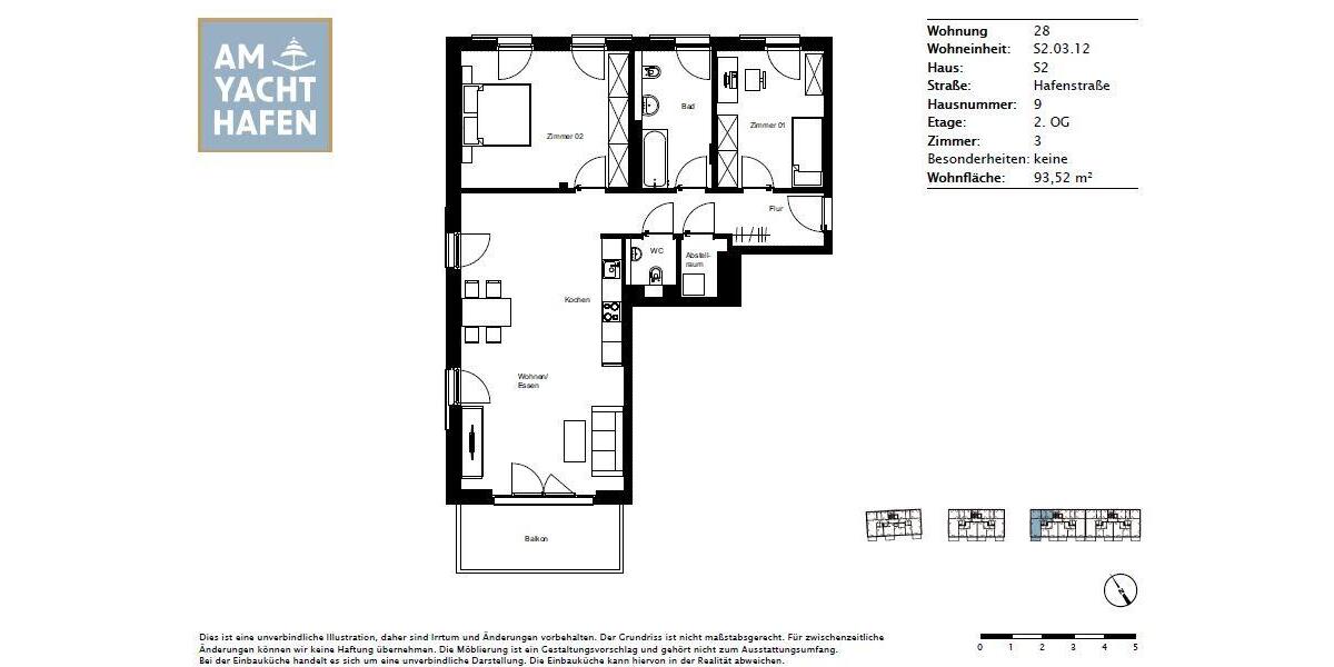 Etagenwohnung Celle Altenhagen - 3 Zimmer, 94 m&sup2;, 1.048&euro; | Angebot:26422287