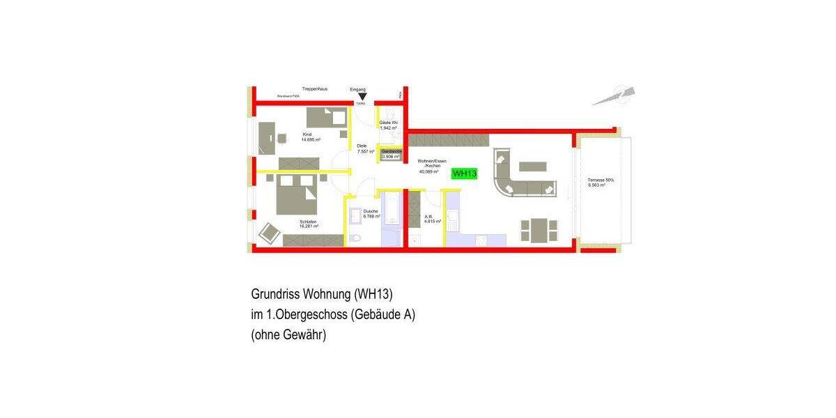 Etagenwohnung Konz Könen - 3 Zimmer, 66 m&sup2;, 261.360&euro; | Angebot:26815849