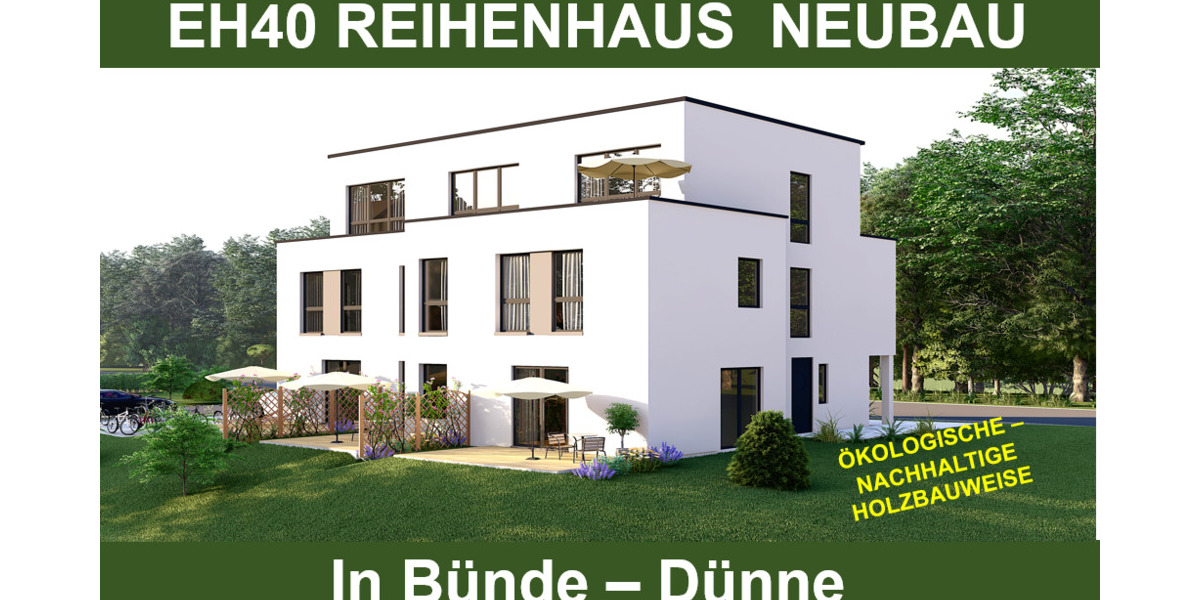 ÖKOLOGISCH & NACHHALTIG. EH40 NEUBAU. Reihenhaus im Bauhausstil mit Staffelgeschoss und Süd - Terrasse 4 zimmer