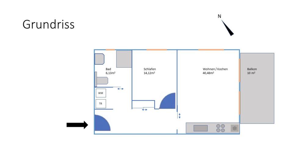 Etagenwohnung Hemmoor - 2 Zimmer, 67 m&sup2;, 620&euro; | Angebot:25395005
