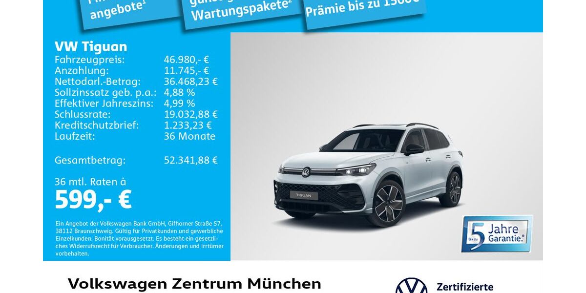 VW Tiguan 2.133 km 46.980 &euro; München 80687