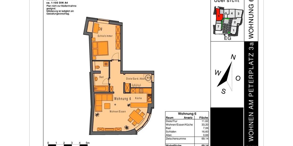 Erdgeschoßwohnung Würzburg Heuchelhof - 2 Zimmer, 70 m&sup2;, 429.000&euro; | Angebot:26395606