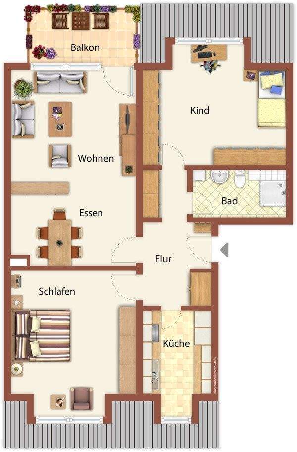 ...nur wenige Schritte in die Fußgängerzone...3-Zi.-ETW in ER-Zentrum 3 zimmer