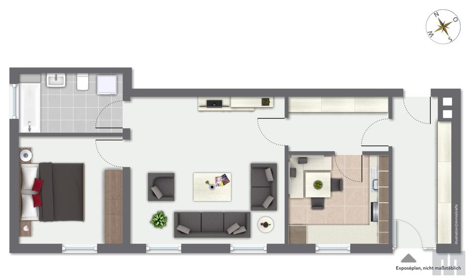 Erdgeschoßwohnung Peiting - 2 Zimmer, 64 m&sup2;, 650&euro; | Angebot:26648217