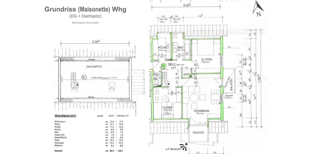 Großzügige Maisonette DG-Wohnung in bevorzugter Lage von Tettnang 4 zimmer