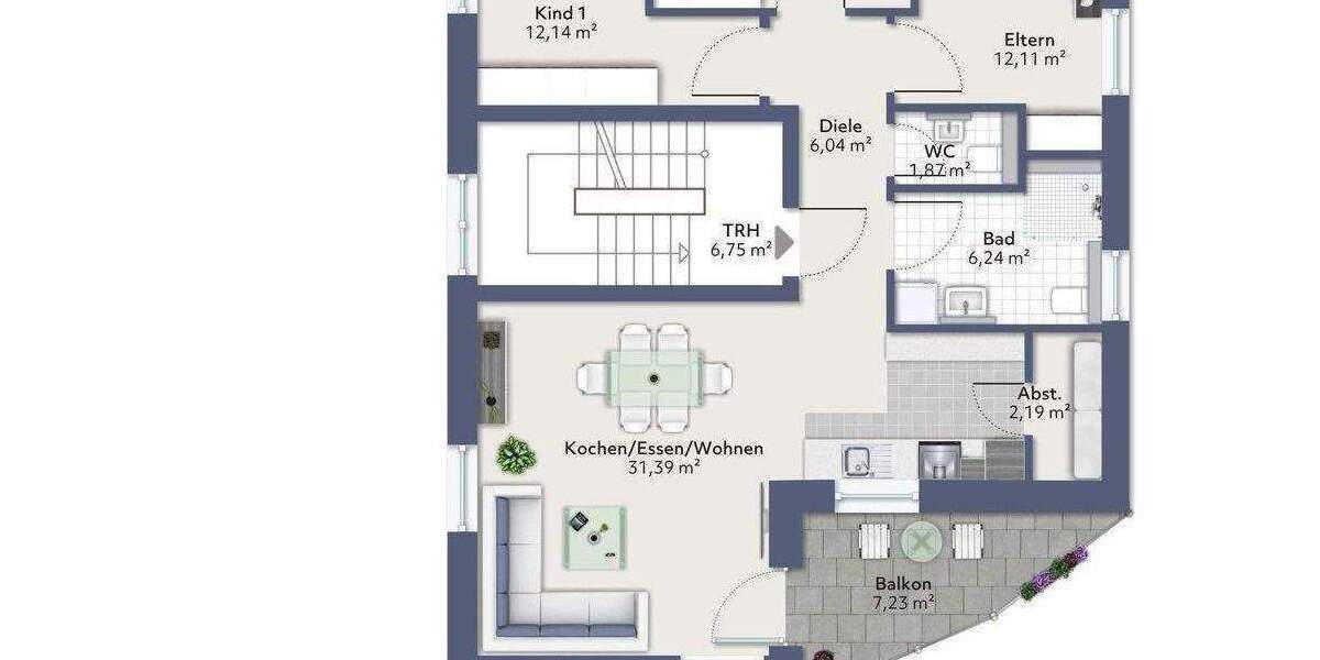 Etagenwohnung Freiburg im Breisgau St. Georgen - 4 Zimmer, 84 m&sup2;, 695.000&euro; | Angebot:26375887
