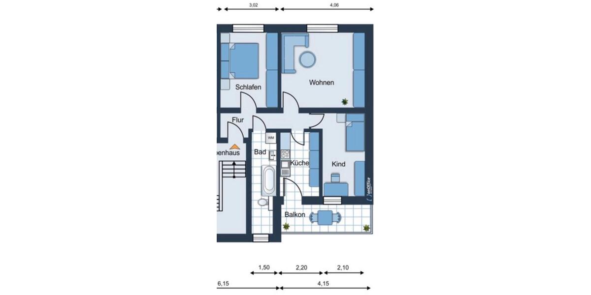 Hochparterre Greiz - 3 Zimmer, 66 m&sup2;, 380&euro; | Angebot:25923859