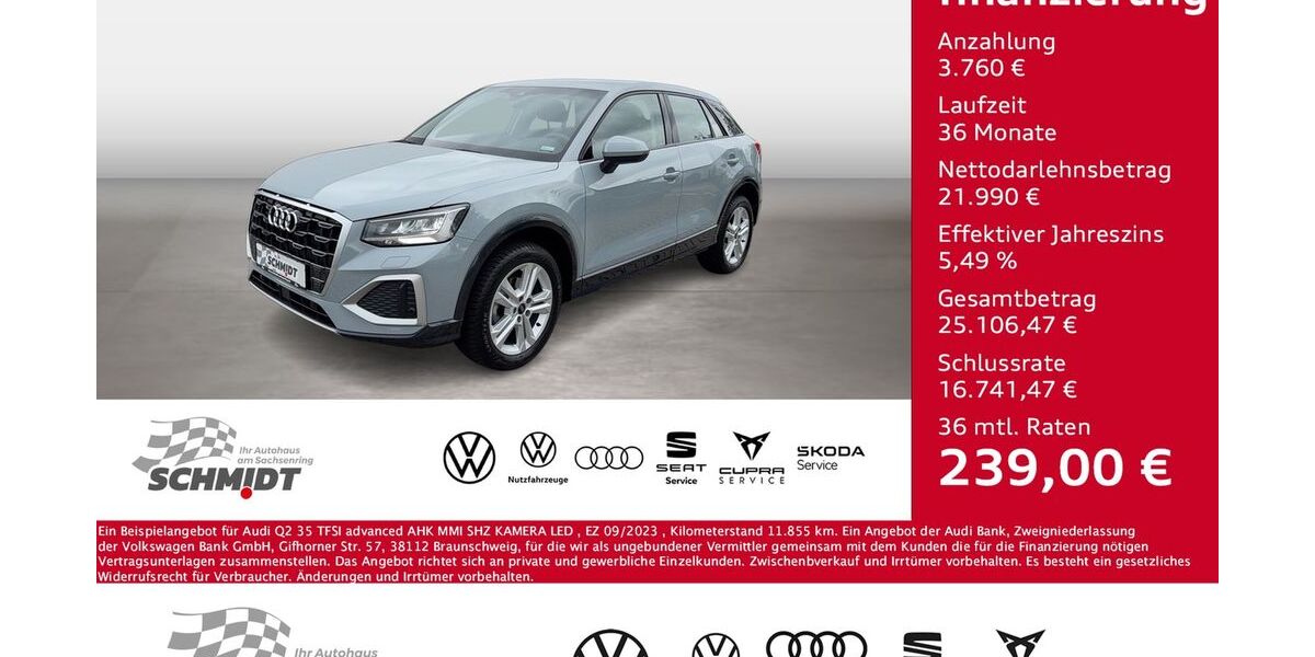 Audi Q2 11.855 km 24.975 &euro; Bernsdorf 09337