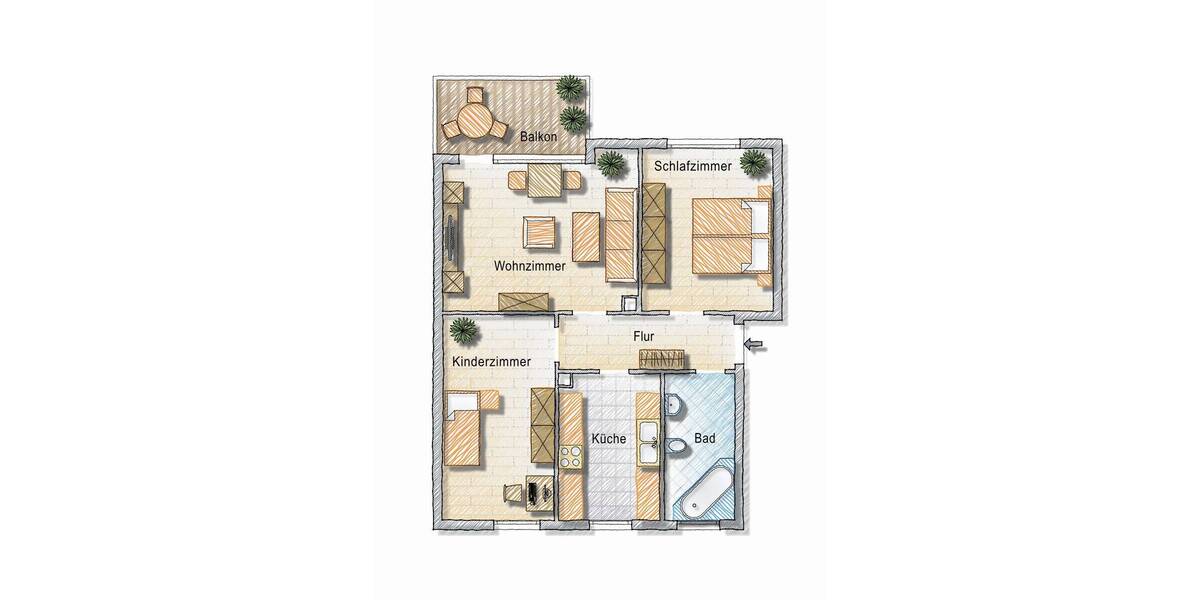 Etagenwohnung Allersberg Eismannsdorf - 3 Zimmer, 74 m&sup2;, 225.000&euro; | Angebot:26064668