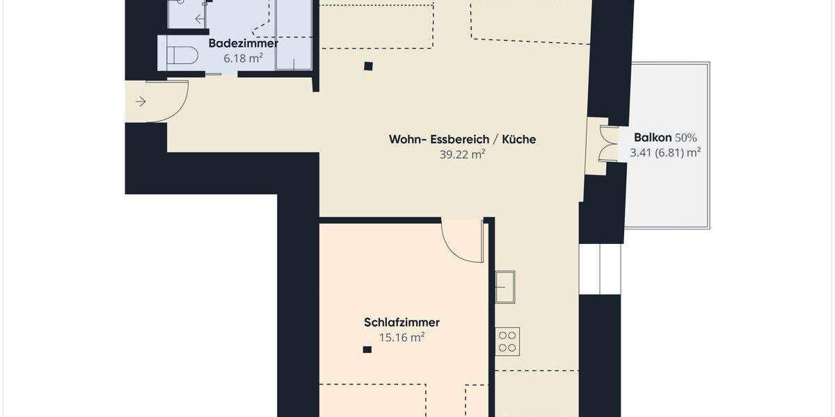 Etagenwohnung Regensburg Konradsiedlung-Wutzlhofen - 2 Zimmer, 66 m&sup2;, 990&euro; | Angebot:24690767