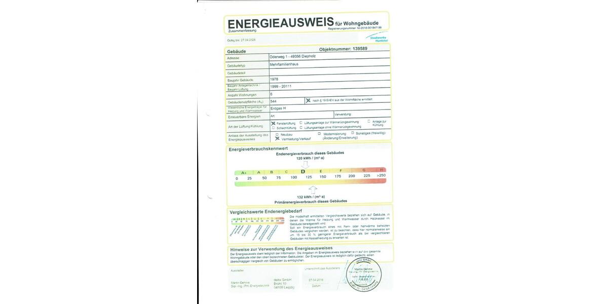 Etagenwohnung Diepholz - 3 Zimmer, 75 m&sup2;, 145.000&euro; | Angebot:25238661