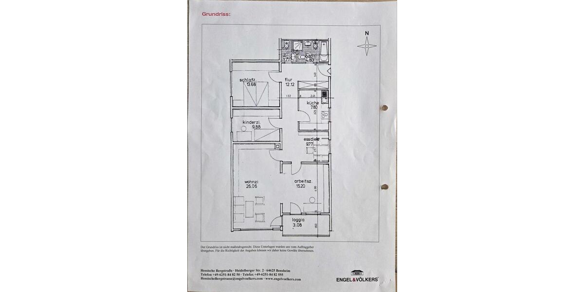 Etagenwohnung Bensheim - 4.5 Zimmer, 104 m&sup2;, 328.000&euro; | Angebot:27071126